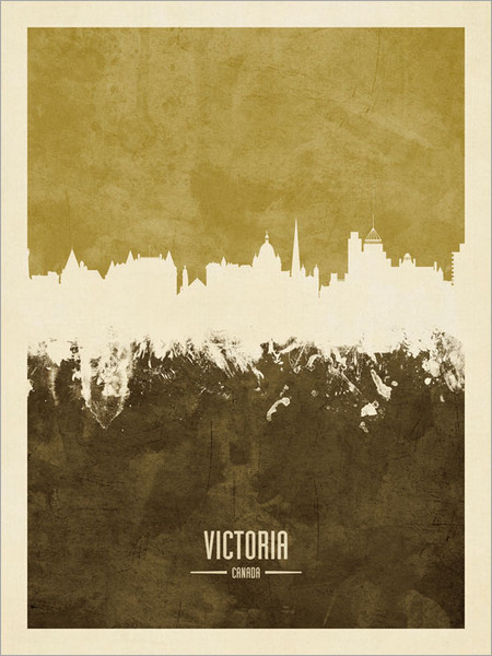 Victoria Canada Skyline Cityscape Poster Art Print