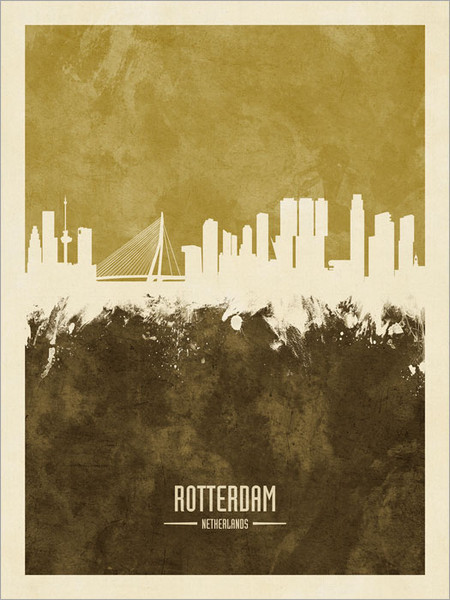 Rotterdam Netherlands Skyline Cityscape Poster Art Print