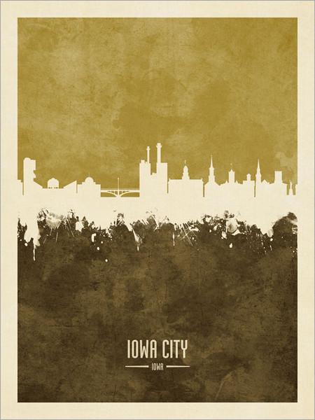 Iowa City Iowa Skyline Cityscape Poster Art Print