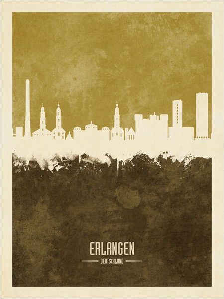 Erlangen Germany Skyline Cityscape Poster Art Print