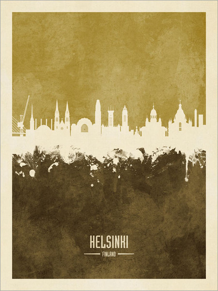 Helsinki Finland Skyline Cityscape Poster Art Print
