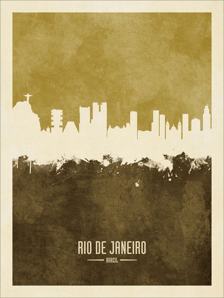 Rio de Janeiro Brazil Skyline Cityscape Poster Art Print