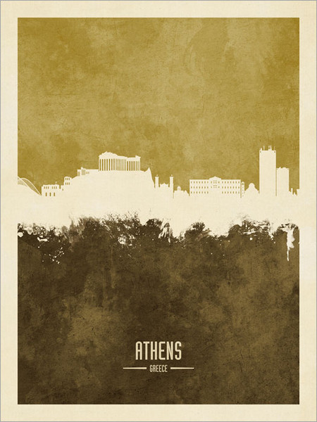 Athens Greece Skyline Cityscape Poster Art Print