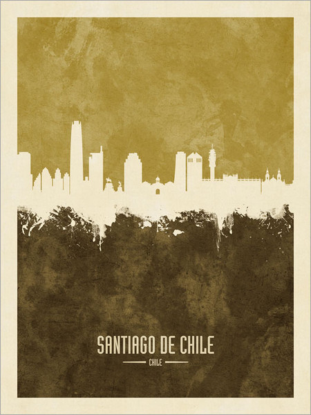 Santiago de Chile Chile Skyline Cityscape Poster Art Print