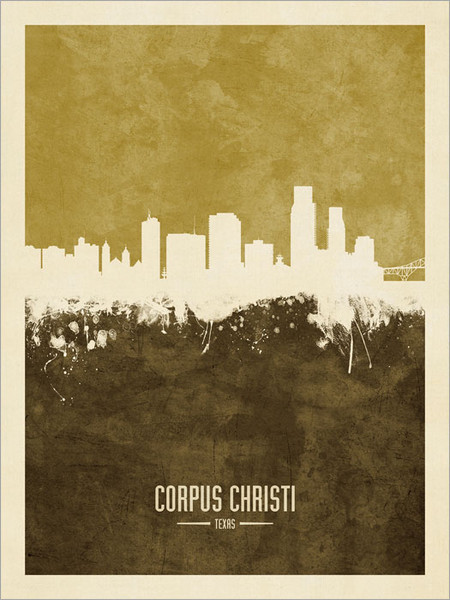 Corpus Christi Texas Skyline Cityscape Poster Art Print