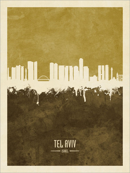 Tel Aviv Israel Skyline Cityscape Poster Art Print