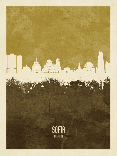 Sofia Bulgaria Skyline Cityscape Poster Art Print