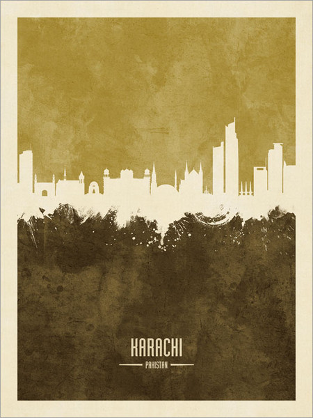Karachi Pakistan Skyline Cityscape Poster Art Print