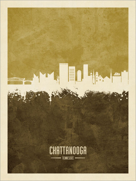 Chattanooga Tennessee Skyline Cityscape Poster Art Print