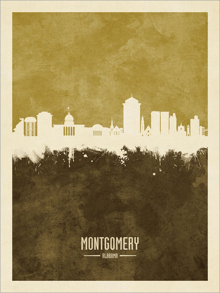 Montgomery Alabama Skyline Cityscape Poster Art Print