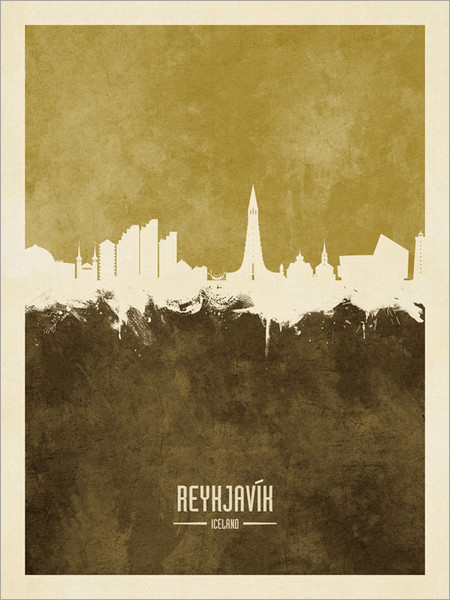 Reykjavík Iceland Skyline Cityscape Poster Art Print