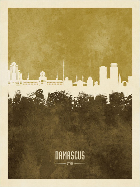 Damascus Syria Skyline Cityscape Poster Art Print