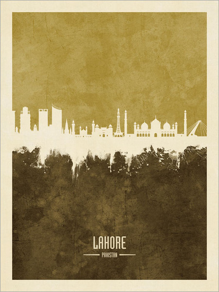 Lahore Pakistan Skyline Cityscape Poster Art Print