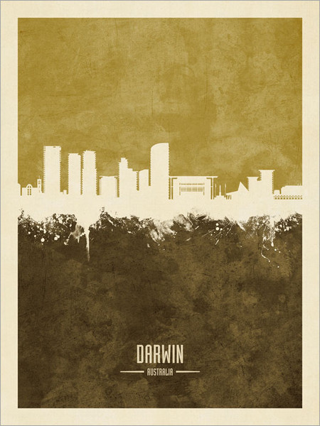 Darwin Australia Skyline Cityscape Poster Art Print