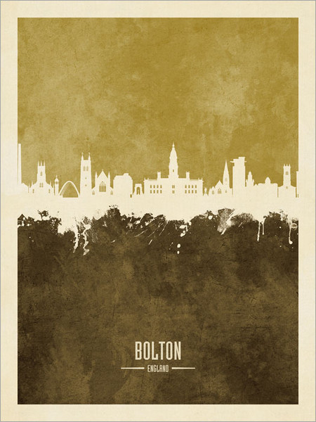 Bolton England Skyline Cityscape Poster Art Print