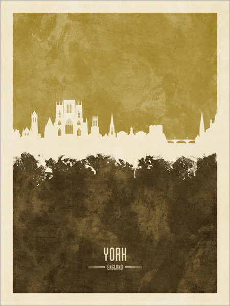 York England Skyline Cityscape Poster Art Print