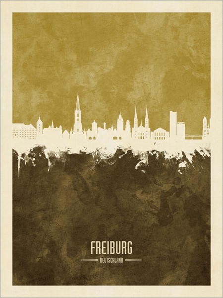 Freiburg Deutschland Skyline Cityscape Poster Art Print