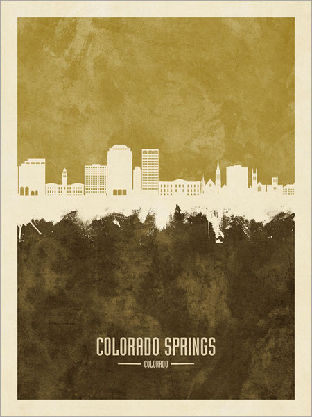 Colorado Springs Colorado Skyline Cityscape Poster Art Print