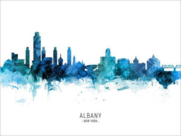 Albany New York Skyline Cityscape Poster Art Print