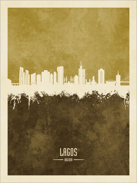 Lagos Nigeria Skyline Cityscape Poster Art Print