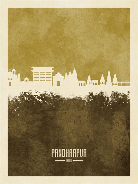 Pandharpur India Skyline Cityscape Poster Art Print