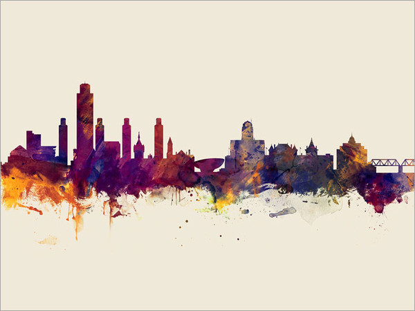 Albany New York Skyline Cityscape Poster Art Print