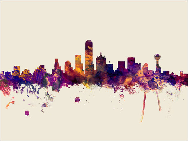 Dallas Texas Skyline Cityscape Poster Art Print