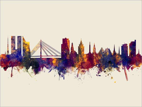Riga Latvia Skyline Cityscape Poster Art Print