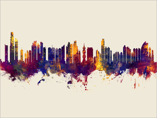 Panama City Panama Skyline Cityscape Poster Art Print