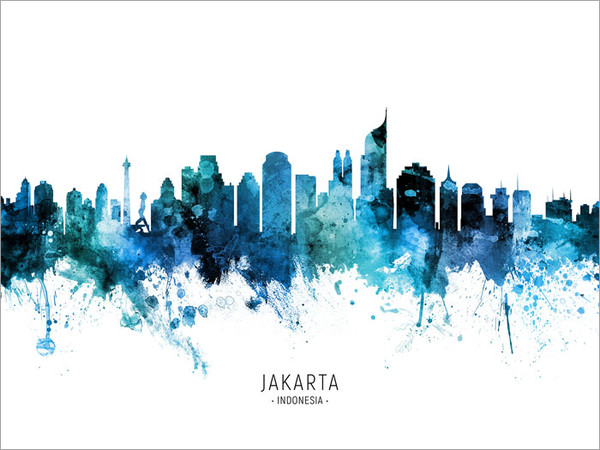Jakarta Indonesia Skyline Cityscape Poster Art Print Jakarta Indonesia Skyline Cityscape Poster Art Print