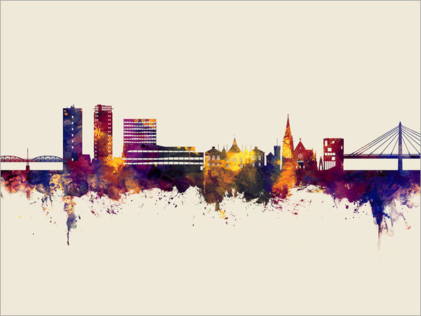 Umeå Sweden Skyline Cityscape Poster Art Print