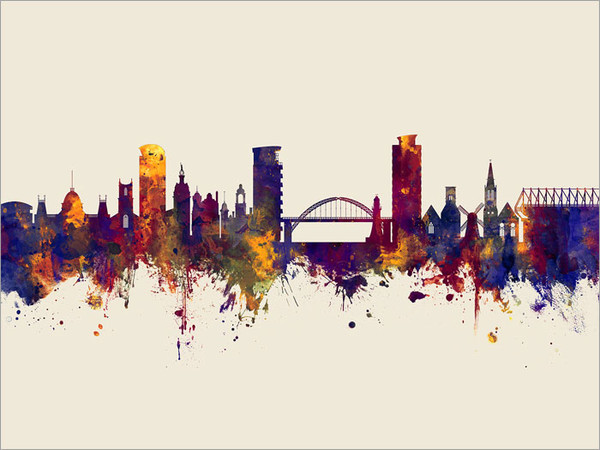 Sunderland England Skyline Cityscape Poster Art Print