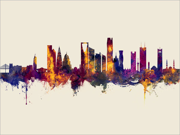 Riyadh Saudi Arabia Skyline Cityscape Poster Art Print