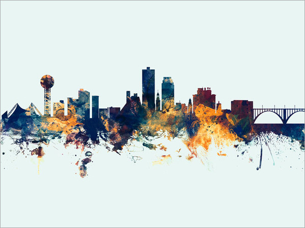 Knoxville Tennessee Skyline Cityscape Poster Art Print