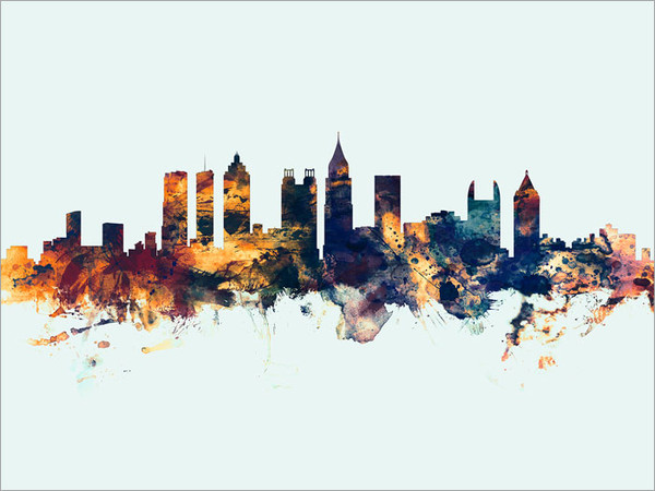 Atlanta Georgia Skyline Cityscape Poster Art Print