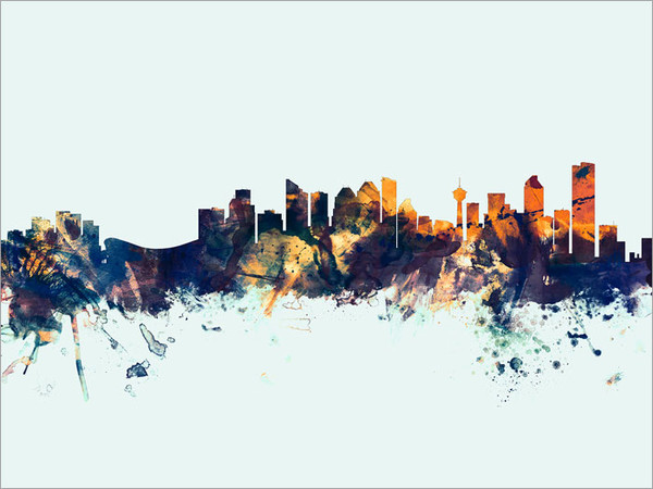 Calgary Canada Skyline Cityscape Poster Art Print