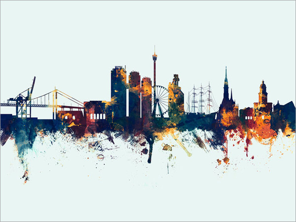 Gothenburg Sweden Skyline Cityscape Poster Art Print