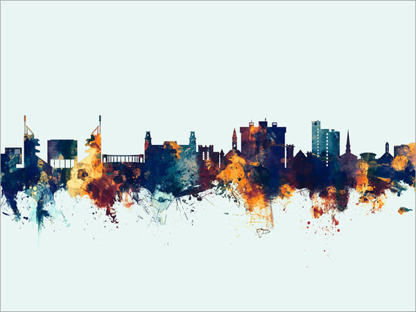 Fayetteville Arkansas Skyline Cityscape Poster Art Print