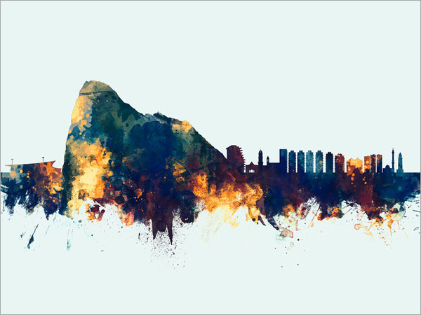 Gibraltar Skyline Cityscape Poster Art Print