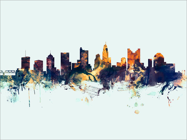 Columbus Ohio Skyline Cityscape Poster Art Print