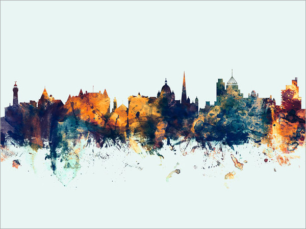 Victoria Canada Skyline Cityscape Poster Art Print