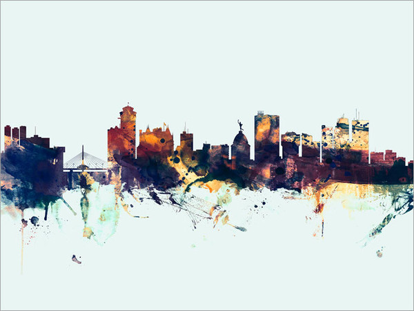 Winnipeg Canada Skyline Cityscape Poster Art Print