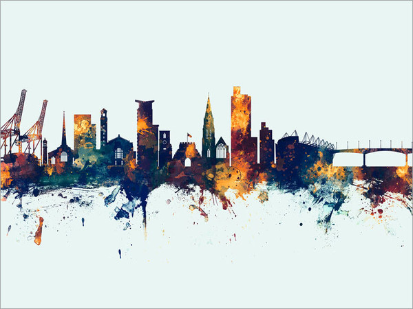 Southampton England Skyline Cityscape Poster Art Print