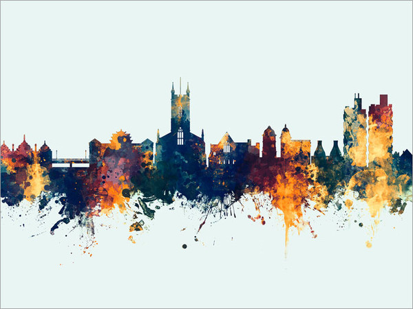 Stoke-on-Trent England Skyline Cityscape Poster Art Print