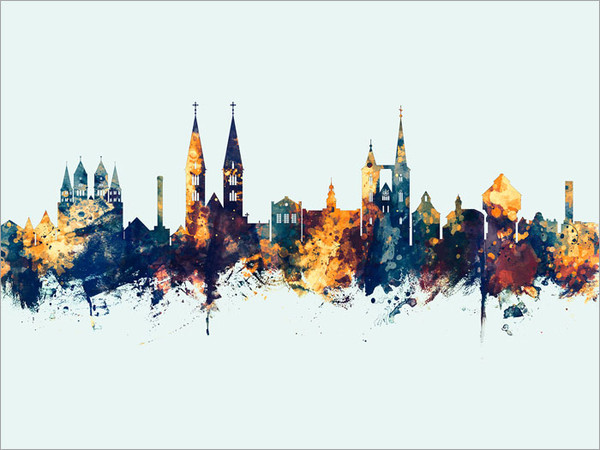 Halberstadt Germany Skyline Cityscape Poster Art Print