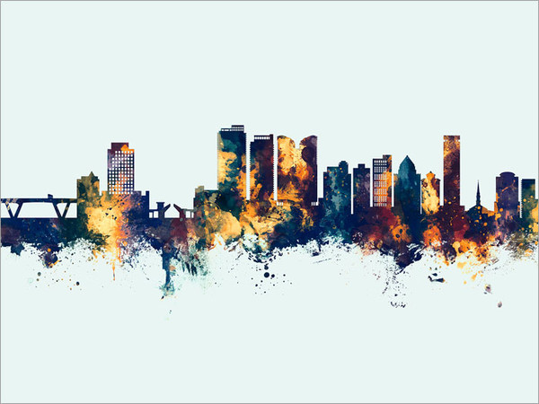 Fort Lauderdale Florida Skyline Cityscape Poster Art Print