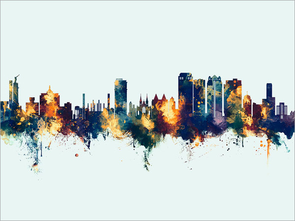 Birmingham Alabama Skyline Cityscape Poster Art Print