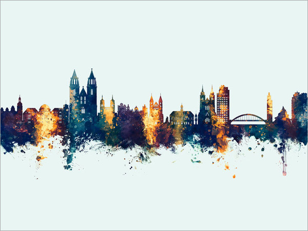 Magdeburg Deutschland Skyline Cityscape Poster Art Print
