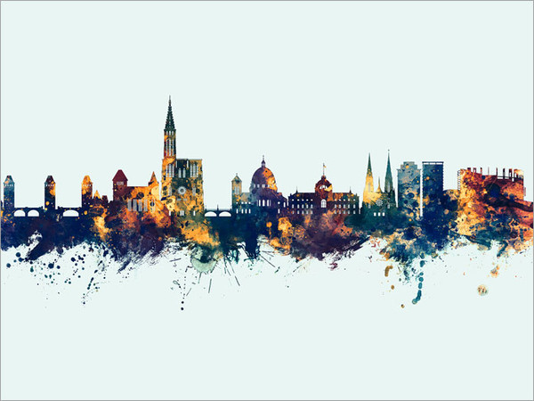 Strasbourg France Skyline Cityscape Poster Art Print