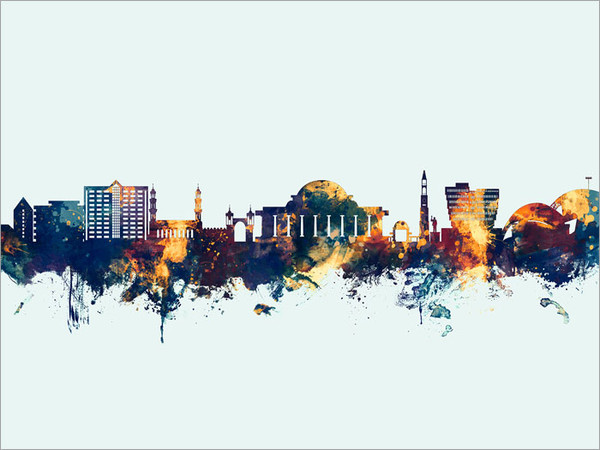 Lilongwe Malawi Skyline Cityscape Poster Art Print